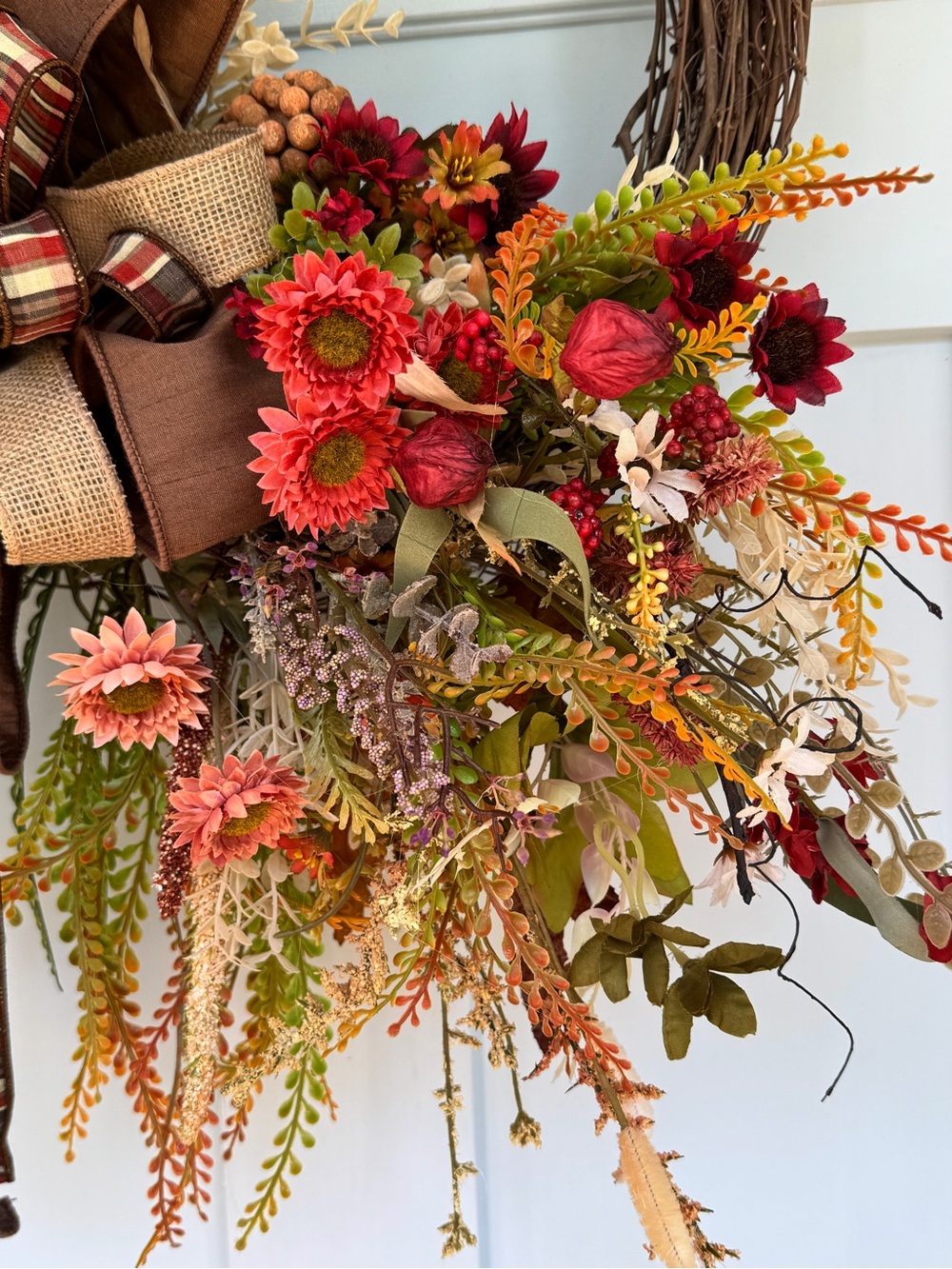 Rustic Grapevine Fall Wreath - Picture 2 of 9